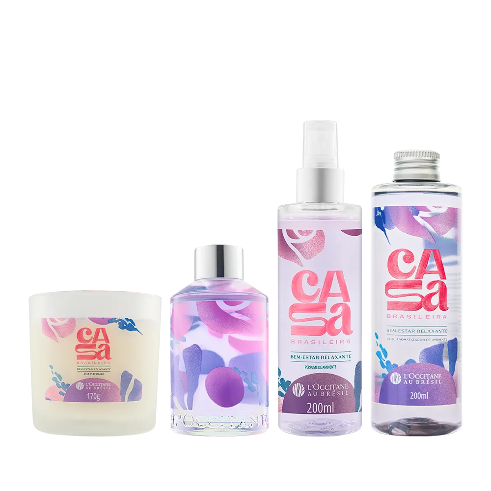 Combo Bem-Estar: Vela, Aromatizador e Perfume de Ambiente